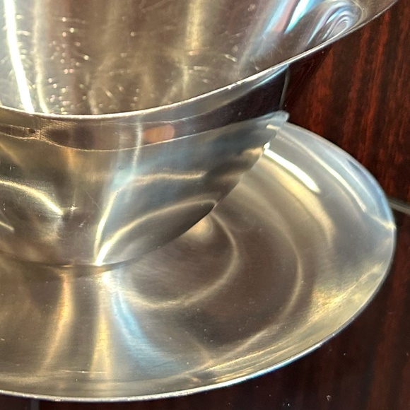 Royal Dolphin Staainless Steel Bown with Under-plate Japan Gravy Bowl 3.5" High - Picture 6 of 14